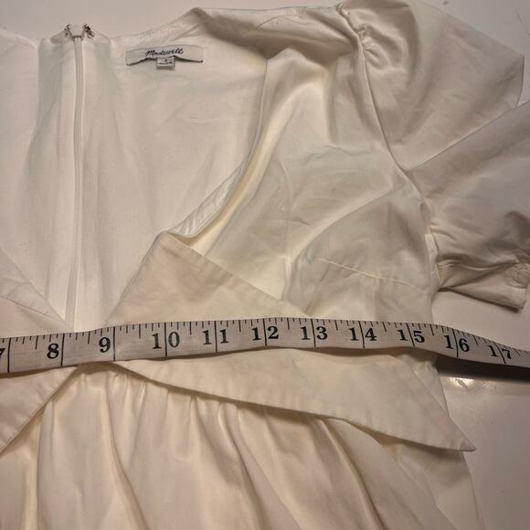 Madewell White Tie Front Poplin Mini Dress size 2 - Picture 15 of 16